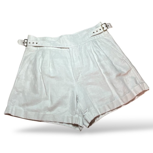 BANANA REPUBLIC Linen Cotton Blend Cuffed Hem Shorts w/ Belt Detail 4 Pocket 14 - Picture 1 of 9